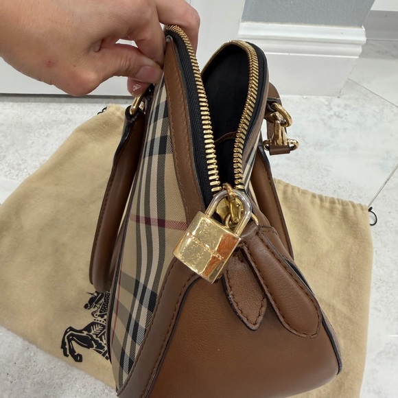 Burberry Tan and Brown Plaid Crossbody Bag - Picture 11 of 11